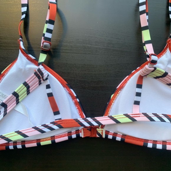Urban Outfitters Out From Under Colorful Striped Triangle Front Clasp Swimsuit - Picture 4 of 6